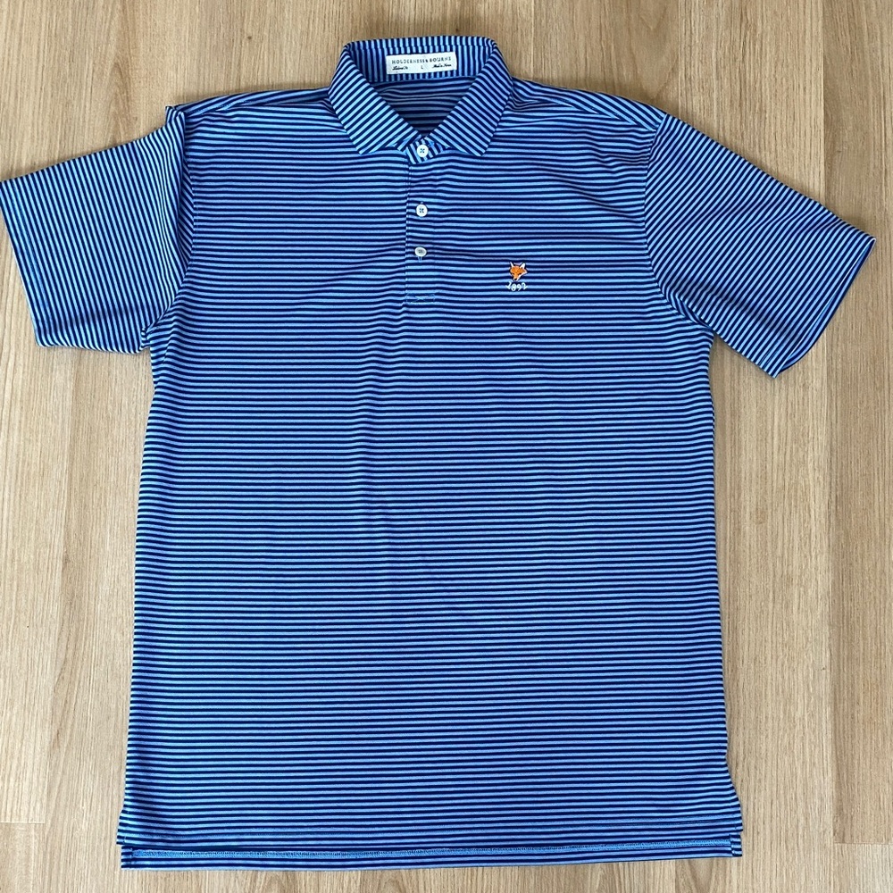 Classic Blue Striped Polo by [Brand]